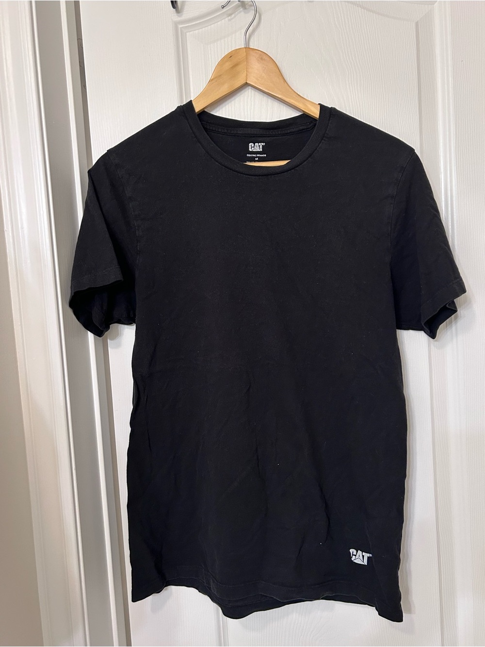 CAT Men's Black Crew Neck T-Shirt